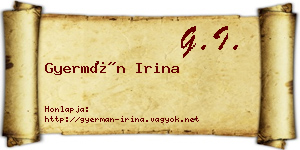 Gyermán Irina névjegykártya